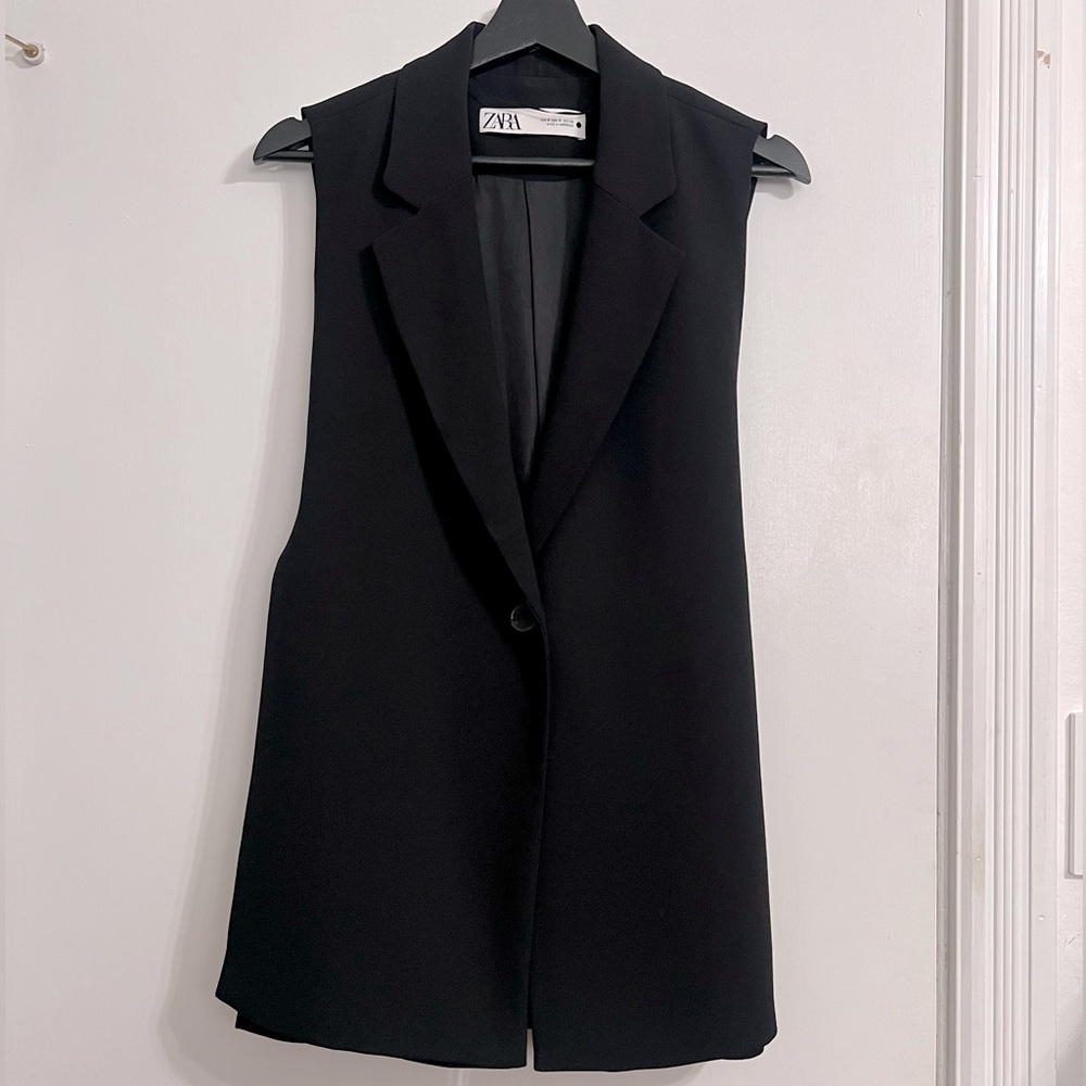 Zara Women's Black Sleeveless Blazer Vest